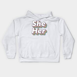 She Her Pronouns Kids Hoodie